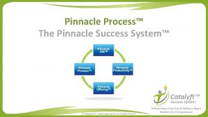 Pinnacle Process The Pinnacle Success System Copyright 2015