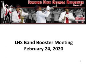 LHS Band Booster Meeting February 24 2020 1