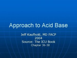 Approach to Acid Base Jeff Kaufhold MD FACP