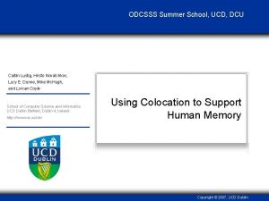 ODCSSS Summer School UCD DCU Caitlin Lustig Hristo