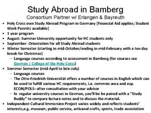 Study Abroad in Bamberg Consortium Partner w Erlangen