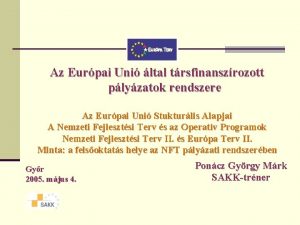 Az Eurpai Uni ltal trsfinanszrozott plyzatok rendszere Az