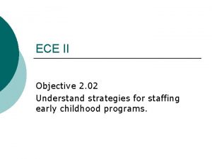 ECE II Objective 2 02 Understand strategies for