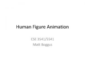 Human Figure Animation CSE 35415541 Matt Boggus Virtual