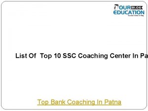 List Of Top 10 SSC Coaching Center In