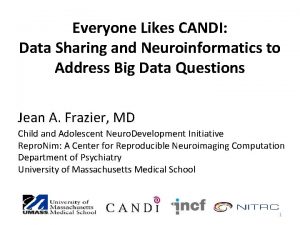 Everyone Likes CANDI Data Sharing and Neuroinformatics to