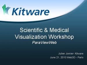 Scientific Medical Visualization Workshop Para View Web Julien