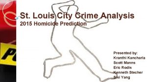 St Louis City Crime Analysis 2015 Homicide Prediction