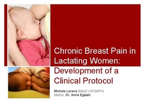 Chronic Breast Pain in Lactating Women Development of