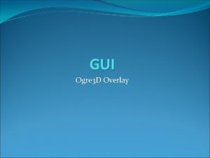 GUI Ogre 3 D Overlay HUD h pragma