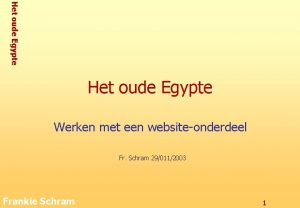 Het oude Egypte Werken met een websiteonderdeel Fr