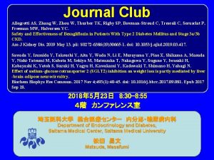 Journal Club Allegretti AS Zhang W Zhou W