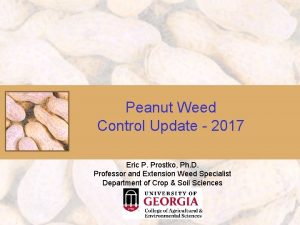 Peanut Weed Control Update 2017 Eric P Prostko