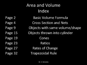 Area and Volume Index Page 2 Page 4