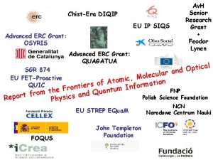 ChistEra DIQIP EU IP SIQS Advanced ERC Grant