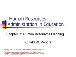 Human Resources Administration in Education Chapter 2 Human
