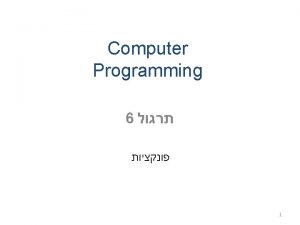 Computer Programming 6 1 includestdio h int max