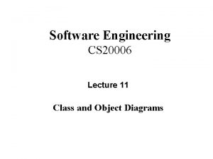 Software Engineering CS 20006 Lecture 11 Class and