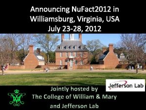 Announcing Nu Fact 2012 in Williamsburg Virginia USA