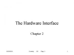 The Hardware Interface Chapter 2 10292021 Crowley OS