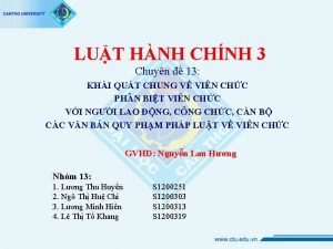 LUT HNH CHNH 3 Chuyn 13 KHI QUT