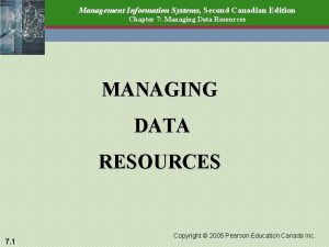 Management Information Systems Second Canadian Edition Chapter 7