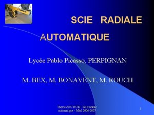 SCIE RADIALE AUTOMATIQUE Lyce Pablo Picasso PERPIGNAN M