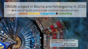 ORIGIN project in Bosnia and Herzegovina in 2020