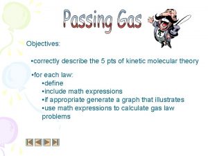 Objectives correctly describe the 5 pts of kinetic