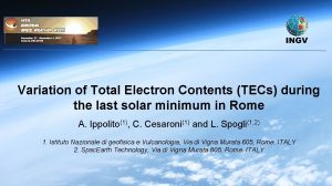 Variation of Total Electron Contents TECs during the