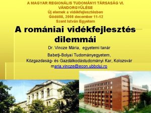 A MAGYAR REGIONLIS TUDOMNYI TRSASG VI VNDORGYLSE j