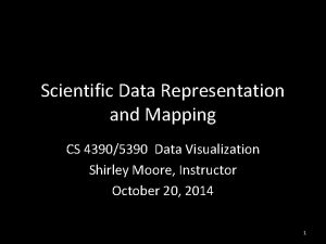 Scientific Data Representation and Mapping CS 43905390 Data