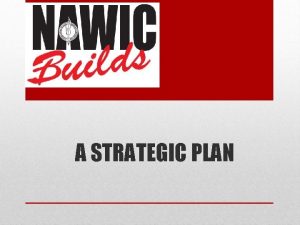 A STRATEGIC PLAN STRATEGIC PLANS ARE NOT INTENDED