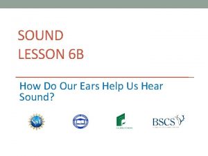 SOUND LESSON 6 B How Do Our Ears