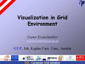 Visualization in Grid Environment Dieter Kranzlmller kranzlmuellergup jku
