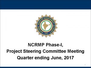 NCRMP PhaseI Project Steering Committee Meeting Quarter ending