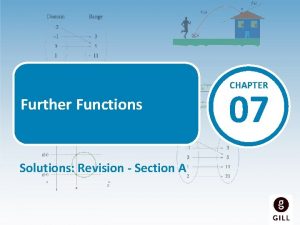 CHAPTER Further Functions Solutions Revision Section A 07