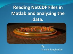 Reading Net CDF Files in Matlab and analyzing