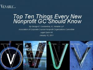 Top Ten Things Every New Nonprofit GC Should