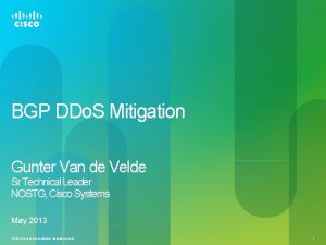 BGP DDo S Mitigation Gunter Van de Velde