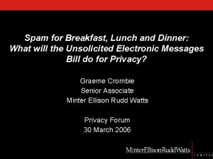 Spam for Breakfast Lunch and Dinner What will