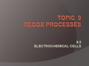 TOPIC 9 REDOX PROCESSES 9 2 ELECTROCHEMICAL CELLS