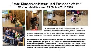 Erste Kinderkonferenz und Erntedankfest Wochenrckblick vom 28 09