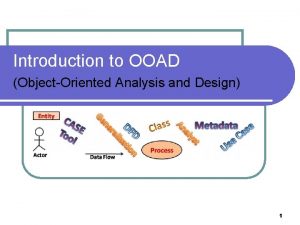 Introduction to OOAD ObjectOriented Analysis and Design 1