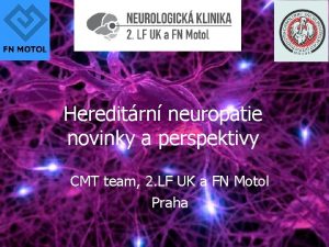 Hereditrn neuropatie novinky a perspektivy CMT team 2