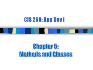 Ci S 260 App Dev I Introduction to