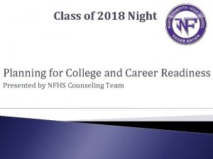 Class of 2018 Night Planning for College and