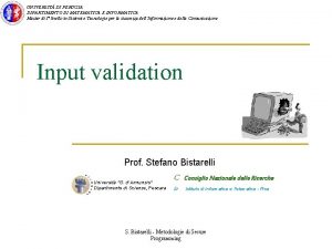 UNIVERSIT DI PERUGIA DIPARTIMENTO DI MATEMATICA E INFORMATICA