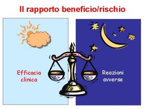 Il rapporto beneficiorischio Efficacia clinica Reazioni avverse REAZIONI