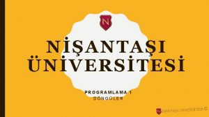 N ANTAI NV ERSTES PROGRAMLAMA 1 DNGLER NANTAI